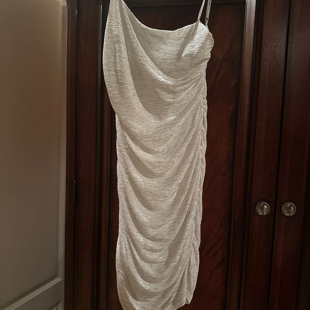 Elegant White Draped Dress